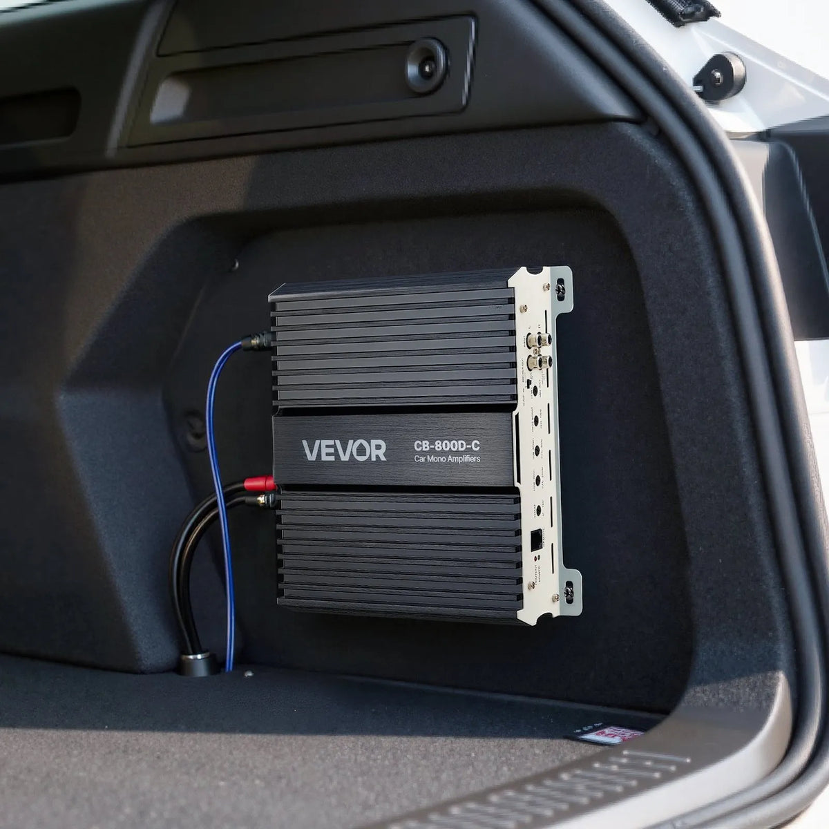 VEVOR Monoblock Car Amplifier 800 W RMS, 1 Channel, Class D, Stable at 1/2/4 Ω, with Remote Subwoofer Level Control, Low-Pass Filter, Bass Boost and Phase Adjustment