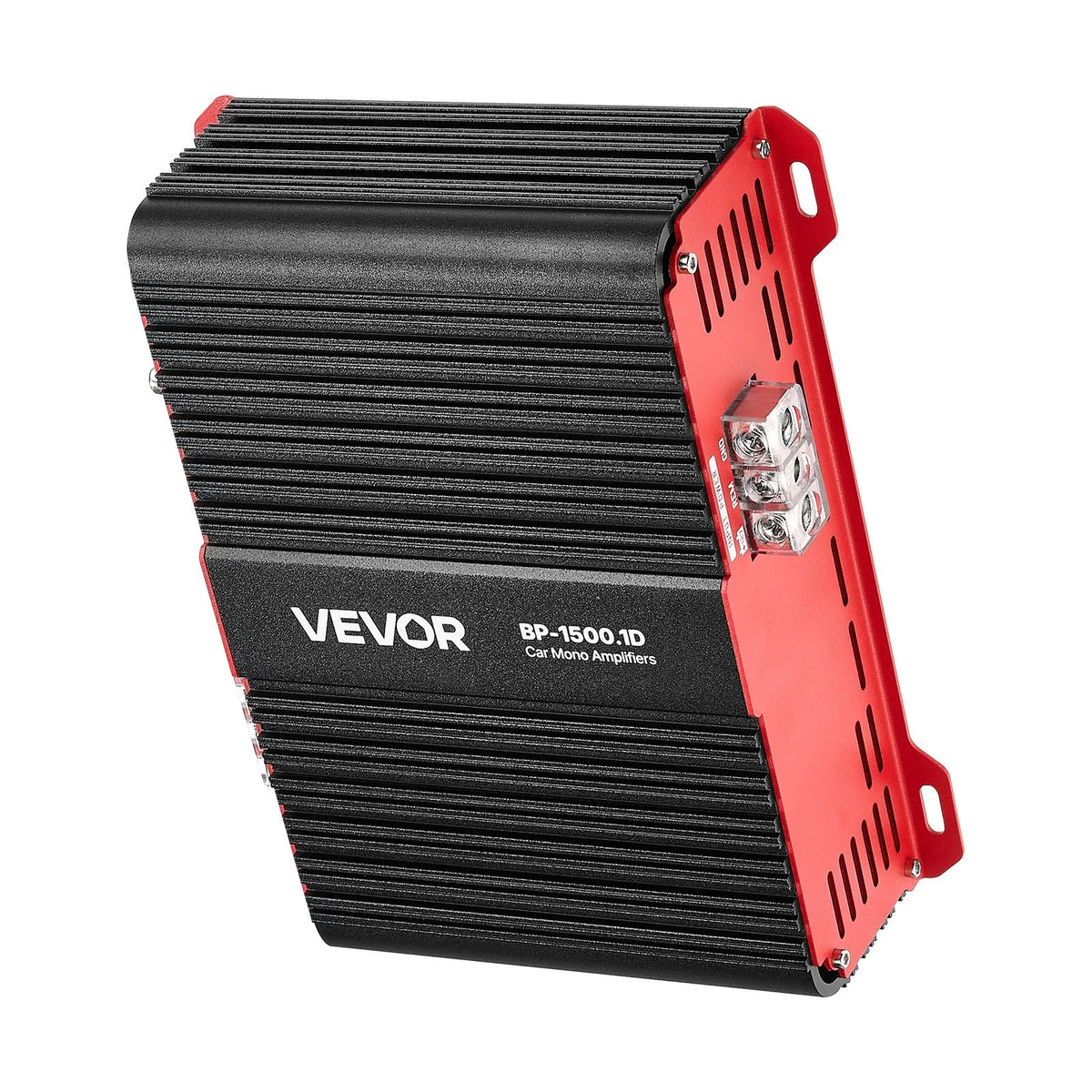 VEVOR Monoblock Car Amplifier, 1500 W RMS MAX, Stable at 1/2/4 Ω, 1-Channel Class D Car Audio Amplifier with Remote Subwoofer Level Control, Low-Pass Filter and Bass Boost, Volume Controller Included