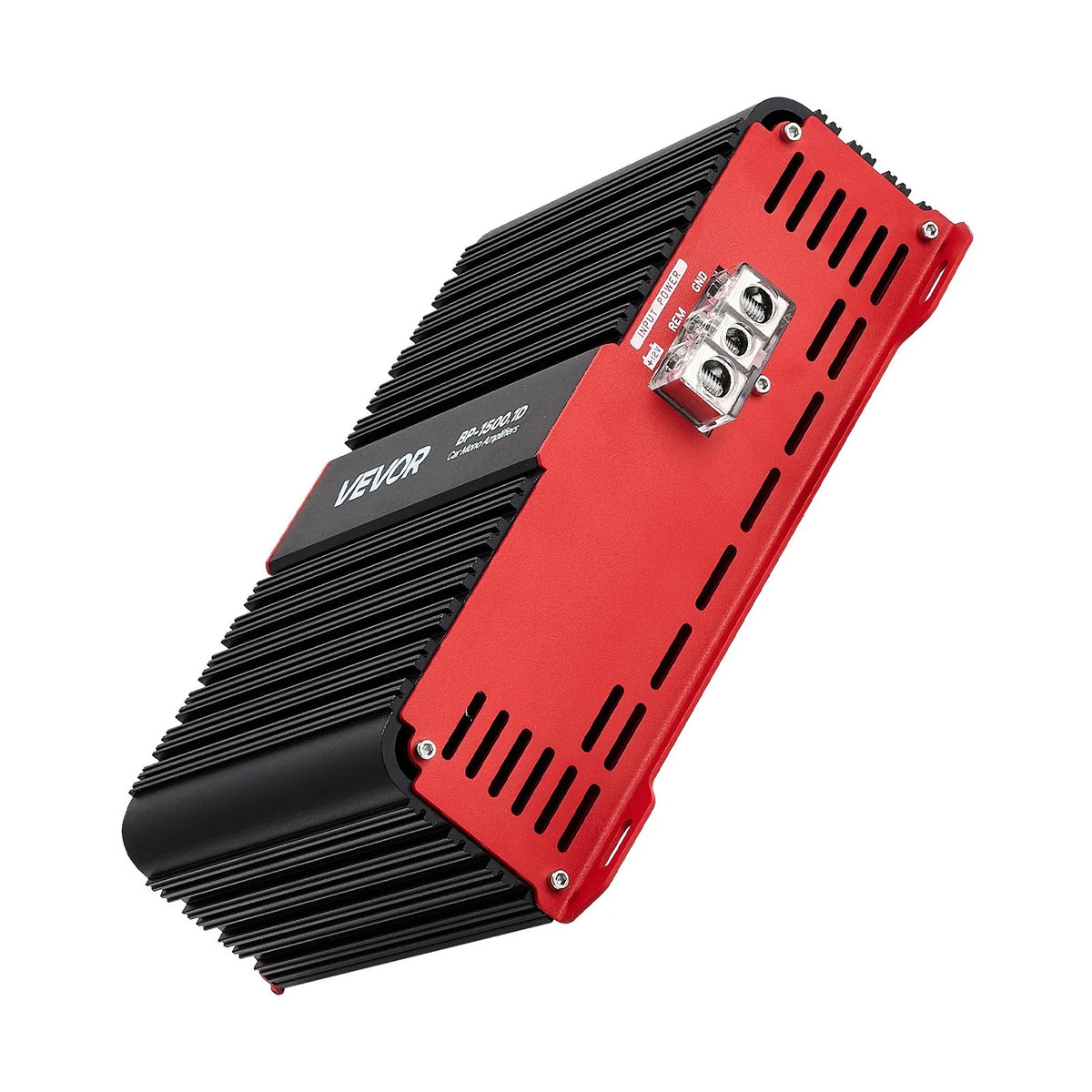 VEVOR Monoblock Car Amplifier, 1500 W RMS MAX, Stable at 1/2/4 Ω, 1-Channel Class D Car Audio Amplifier with Remote Subwoofer Level Control, Low-Pass Filter and Bass Boost, Volume Controller Included