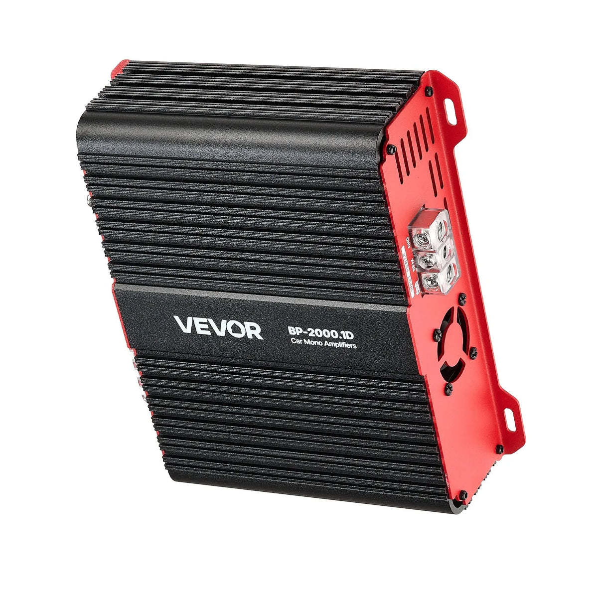 VEVOR Monoblock Car Amplifier, up to 2000 W, Stable 1/2/4 Ω, 1-Channel Class D Audio Amplifier with Remote Subwoofer Level Control, Low-Pass Filter and Bass Boost, Volume Controller Included