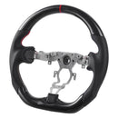 VEVOR stūre Nissan 370Z 2008–2020, D formas stūre ar plakanu apakšdaļu, oglekļa šķiedras apdare, ādas satvēriena zona ar neslīdošu tekstūru un precīzām šuvēm, melna
