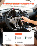 VEVOR stūre Nissan 370Z 2008–2020, D formas stūre ar plakanu apakšdaļu, oglekļa šķiedras apdare, ādas satvēriena zona ar neslīdošu tekstūru un precīzām šuvēm, melna