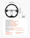 VEVOR stūre Nissan 370Z 2008–2020, D formas stūre ar plakanu apakšdaļu, oglekļa šķiedras apdare, ādas satvēriena zona ar neslīdošu tekstūru un precīzām šuvēm, melna