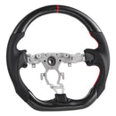 VEVOR stūre Nissan 370Z 2008–2020, D formas stūre ar plakanu apakšdaļu, oglekļa šķiedras apdare, ādas satvēriena zona ar neslīdošu tekstūru un precīzām šuvēm, melna