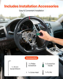 VEVOR stūre Infiniti G37 2007–2013, D formas stūre ar plakanu apakšdaļu, oglekļa šķiedras apdare, ādas satvēriena zona ar neslīdošu tekstūru un precīzām šuvēm, melna