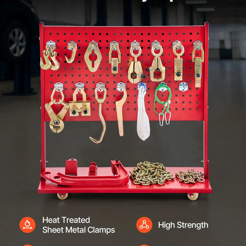 Auto virsbūves rāmis taisnotājs, 6 t spriegojuma remonta aprīkojums ar 3 t pneimatisko domkratu un 6000 PSI hidraulisko kājas pumpi, 16 taisnošanas instrumenti, automašīnām, SUV un pikapiem