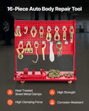 Auto virsbūves rāmis taisnotājs, 6 t spriegojuma remonta aprīkojums ar 3 t pneimatisko domkratu un 6000 PSI hidraulisko kājas pumpi, 16 taisnošanas instrumenti, automašīnām, SUV un pikapiem