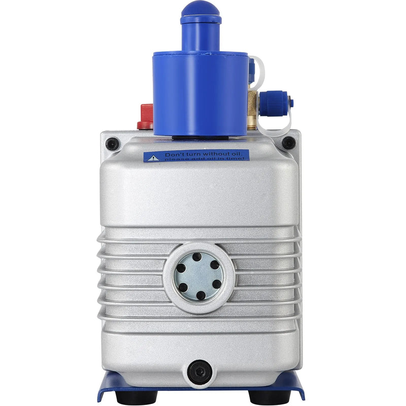 VEVOR vakuuma sūknis 283 l/min, divpakāpju rotācijas lāpstiņu HVAC vakuuma sūknis 750 W, 220 V, galējais vakuums 5 Pa, paredzēts HVAC un auto kondicionieru apkopei, aukstumaģentu uzpildei, vīna degazēšanai un pārtikas apstrādei, zils