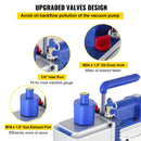 VEVOR vakuuma sūknis 283 l/min, divpakāpju rotācijas lāpstiņu HVAC vakuuma sūknis 750 W, 220 V, galējais vakuums 5 Pa, paredzēts HVAC un auto kondicionieru apkopei, aukstumaģentu uzpildei, vīna degazēšanai un pārtikas apstrādei, zils