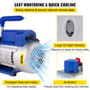 VEVOR 7,6 l vakuuma kamera ar vakuuma sūkni, silikona un epoksīda degazēšanai, 113 l/min vienpakāpes vakuuma sūknis, 250 W, paredzēta darbnīcas un profesionālai lietošanai