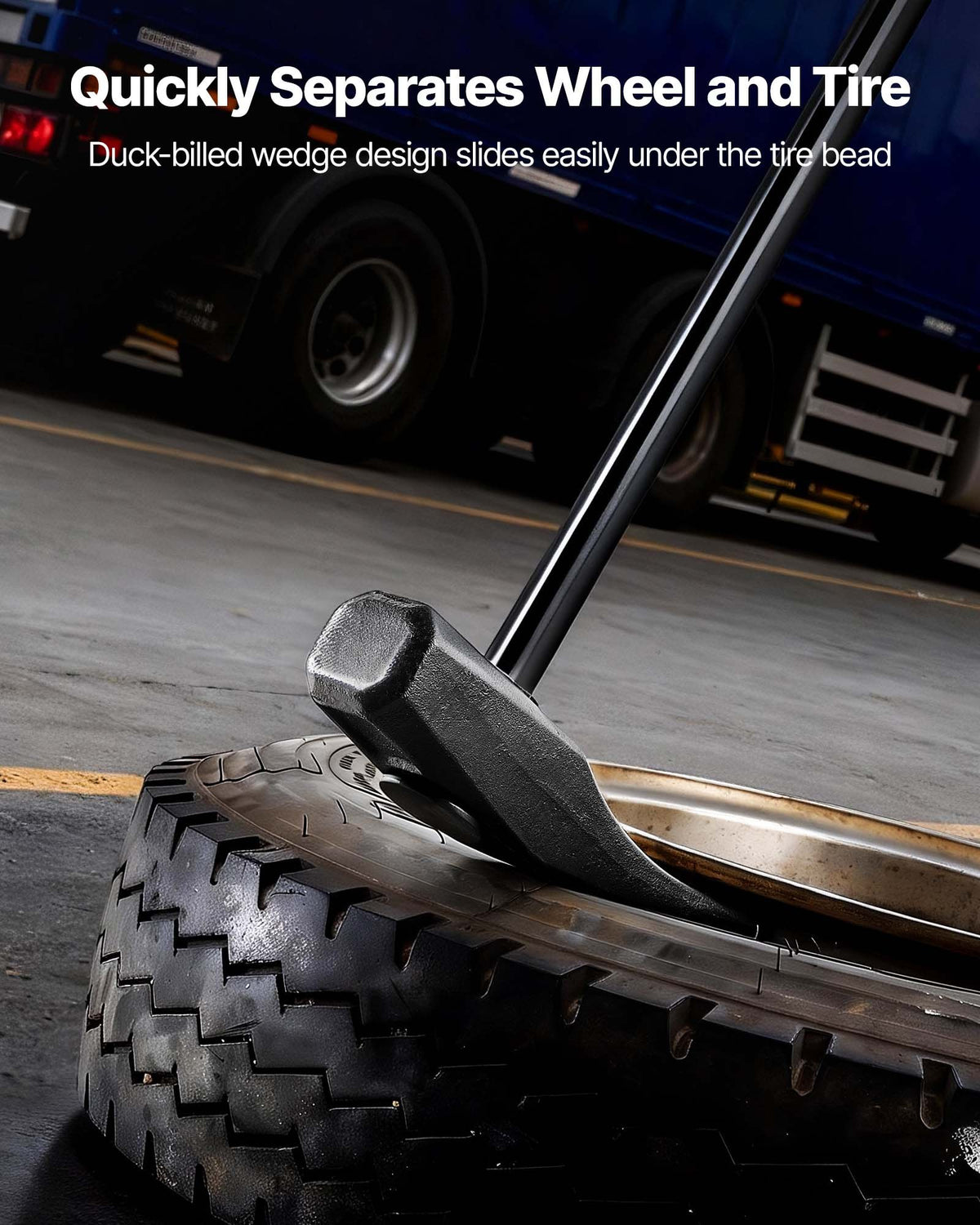 VEVOR riepu bortu atdalīšanas ķīlis ar 810 mm rokturi, smagās klases “duck - bill” riepu āmurs ar čuguna galvu riepu montāžai un demontāžai motocikliem, automašīnām, autobusiem, kravas auto, ATV, UTV un traktoriem - ZEMLETES.LV