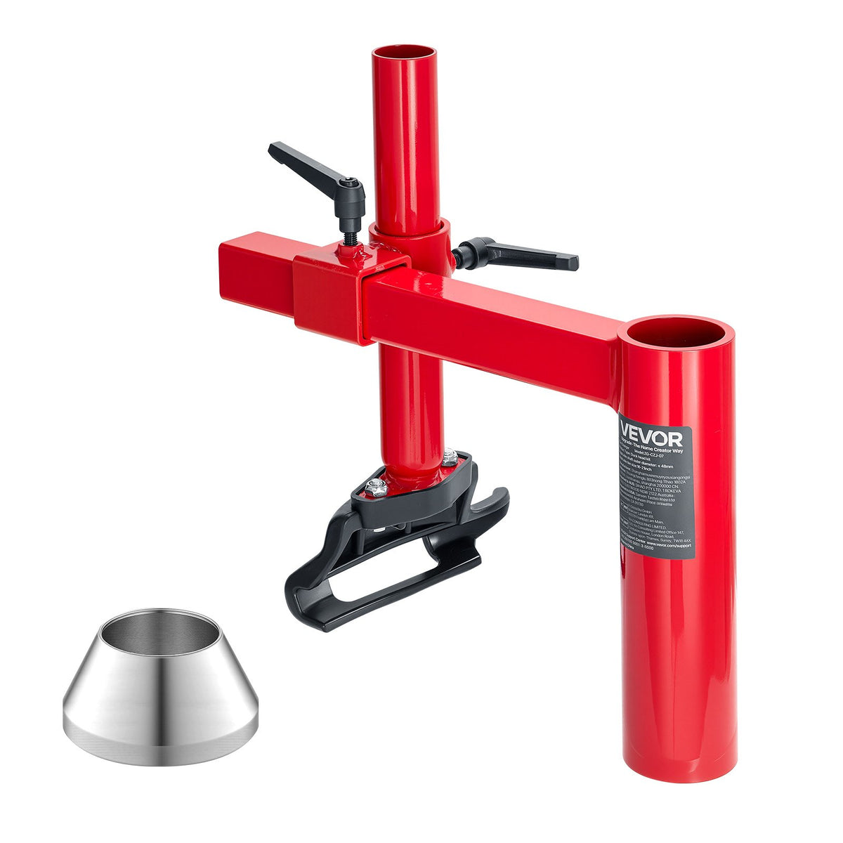 VEVOR manuālā riepu montāžas iekārta ar “Duck Head” uzgali un sudraba konusu, piemērota 406–533 mm riteņiem, izturīgs riepu montāžas un demontāžas adapteru komplekts automašīnām, SUV, kravas auto un ATV - ZEMLETES.LV