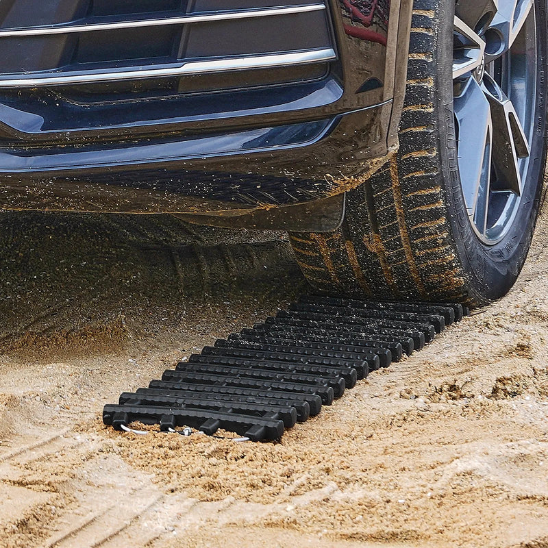 VEVOR 7 t vilkšanas dēļi no TPR materiāla, atgūšanas dēļi apvidus auto, vieglajām automašīnām, pikapiem, SUV un kemperiem, pāris riepu saķeres paliktņu sniegam, smiltīm, dubļiem un irdenam reljefam, ar glabāšanas somām, īsie, melni