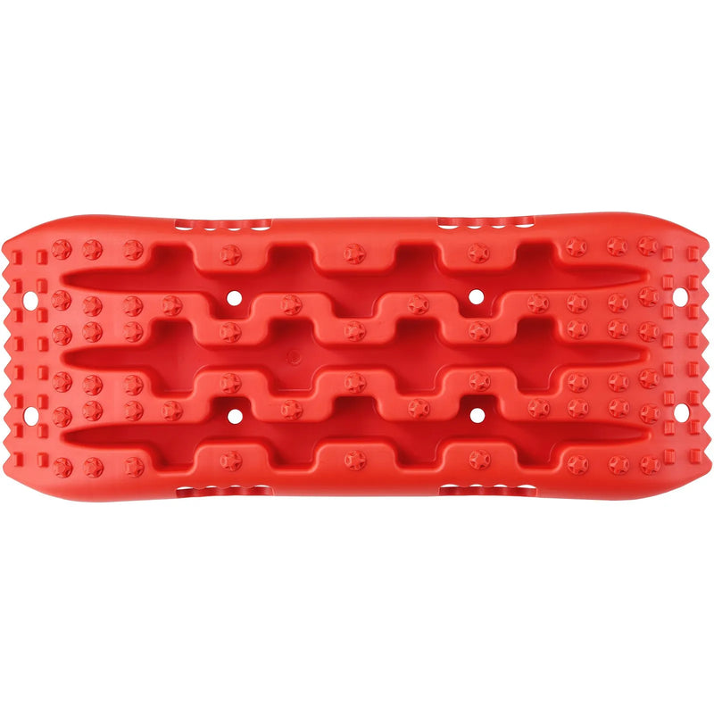 VEVOR 10 t PP saķeres dēļi apvidus un vieglajiem auto, pikapiem, SUV un kemperiem, īsie riepu saķeres paliktņi sniegam, smiltīm, dubļiem un irdenam reljefam, pāris ar glabāšanas somu, sarkani