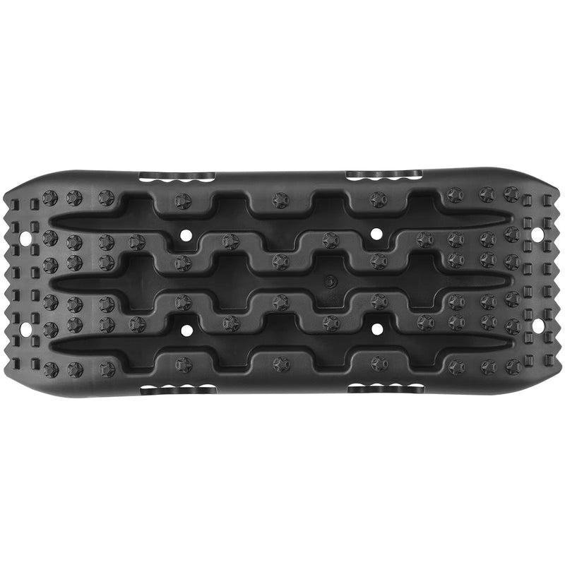 VEVOR 10 t PP saķeres dēļi bezceļu transportlīdzekļiem, īsie melnie riepu saķeres paklāji sniegam, smiltīm, dubļiem un irdenam reljefam, komplektā ar uzglabāšanas somu