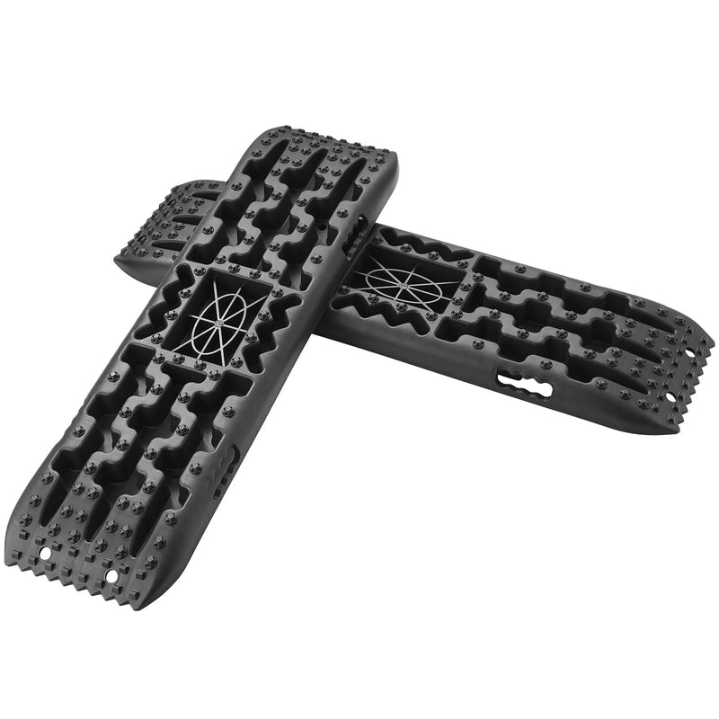 VEVOR 10 t vilkšanas dēļi no PP materiāla, atgūšanas dēļi apvidus auto, vieglajām automašīnām, pikapiem, SUV un kemperiem, pāris riepu saķeres paliktņu sniegam, smiltīm, dubļiem un irdenam reljefam, ar glabāšanas somu, garie, melni