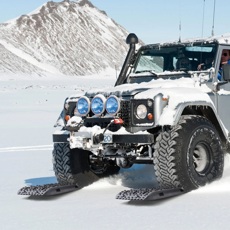 VEVOR 10 t vilkšanas dēļi no PP materiāla, atgūšanas dēļi apvidus auto, vieglajām automašīnām, pikapiem, SUV un kemperiem, pāris riepu saķeres paliktņu sniegam, smiltīm, dubļiem un irdenam reljefam, ar glabāšanas somu, garie, melni