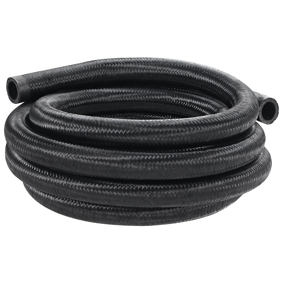 VEVOR 10AN Fuel Line Kit, 3 m Fuel Hose with 14 mm Outer Diameter, Nylon and Stainless Steel Braided Fuel Line for Oil, Petrol and Diesel, with 7 Swivel Connector Adapters, Black