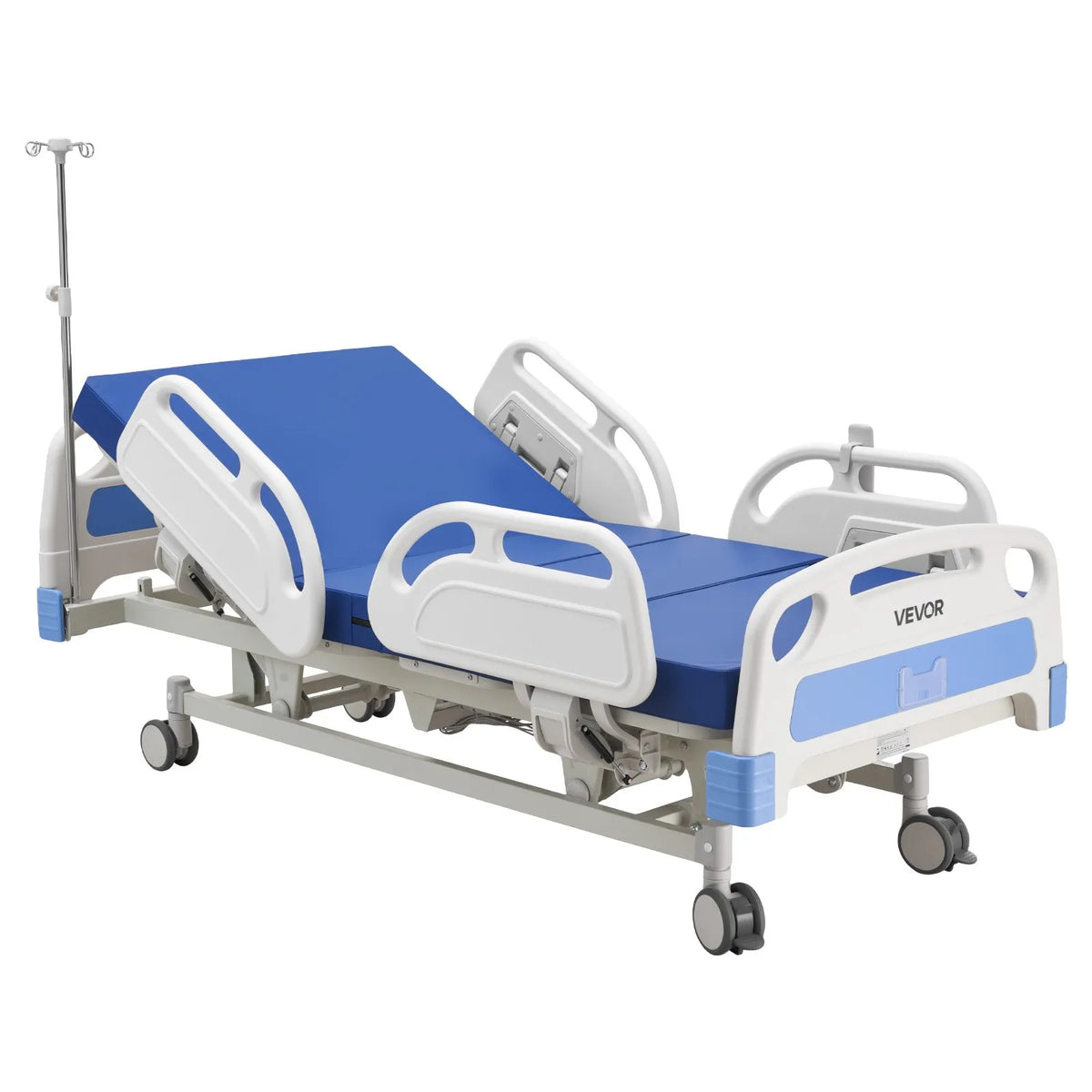 VEVOR pilnībā elektriska slimnīcas gulta ar 5 funkcijām un Trendelenburga un reversā Trendelenburga režīmu, medicīniskā gulta ar 127 mm bloķējamiem riteņiem un augsta blīvuma matraci mājas un slimnīcas lietošanai, slodze līdz 250 kg - ZEMLETES.LV