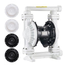 VEVOR pneimatiskais dubultmembrānu sūknis, maks. plūsma 95 l/min, standarta ieplūde un izplūde, polipropilēna korpuss, divas membrānas, paredzēts dīzeļdegvielai, smērvielām, petrolejai un benzīnam