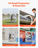 VEVOR pneimatiskais dubultmembrānu sūknis, maks. plūsma 25 l/min, standarta ieplūde un izplūde, alumīnija sakausējuma korpuss, divas membrānas, paredzēts dīzeļdegvielai, smērvielām, petrolejai un benzīnam