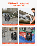 VEVOR pneimatiskais dubultmembrānu sūknis, maks. plūsma 132 l/min, standarta ieplūde un izplūde, alumīnija sakausējuma korpuss, divas membrānas, paredzēts dīzeļdegvielai, smērvielām, petrolejai un benzīnam