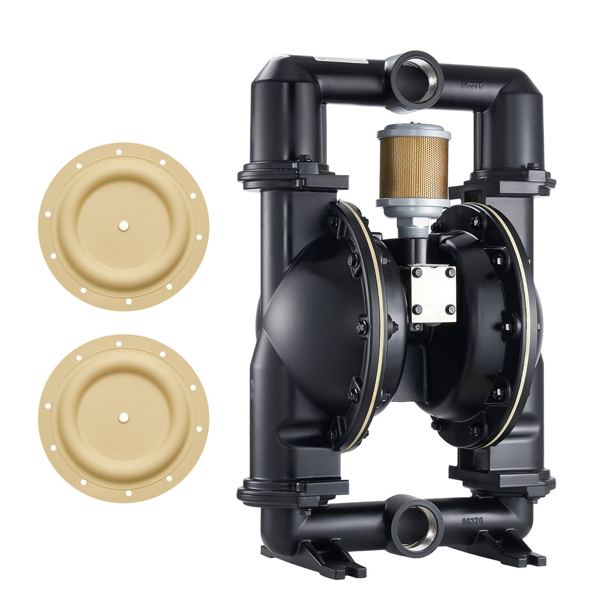 VEVOR Pneumatic Double Diaphragm Pump, Max. 598 l/min, Standard Inlet and Outlet, Aluminium Alloy Body, Dual Diaphragms, Suitable for Diesel, Lubricants, Kerosene and Petrol