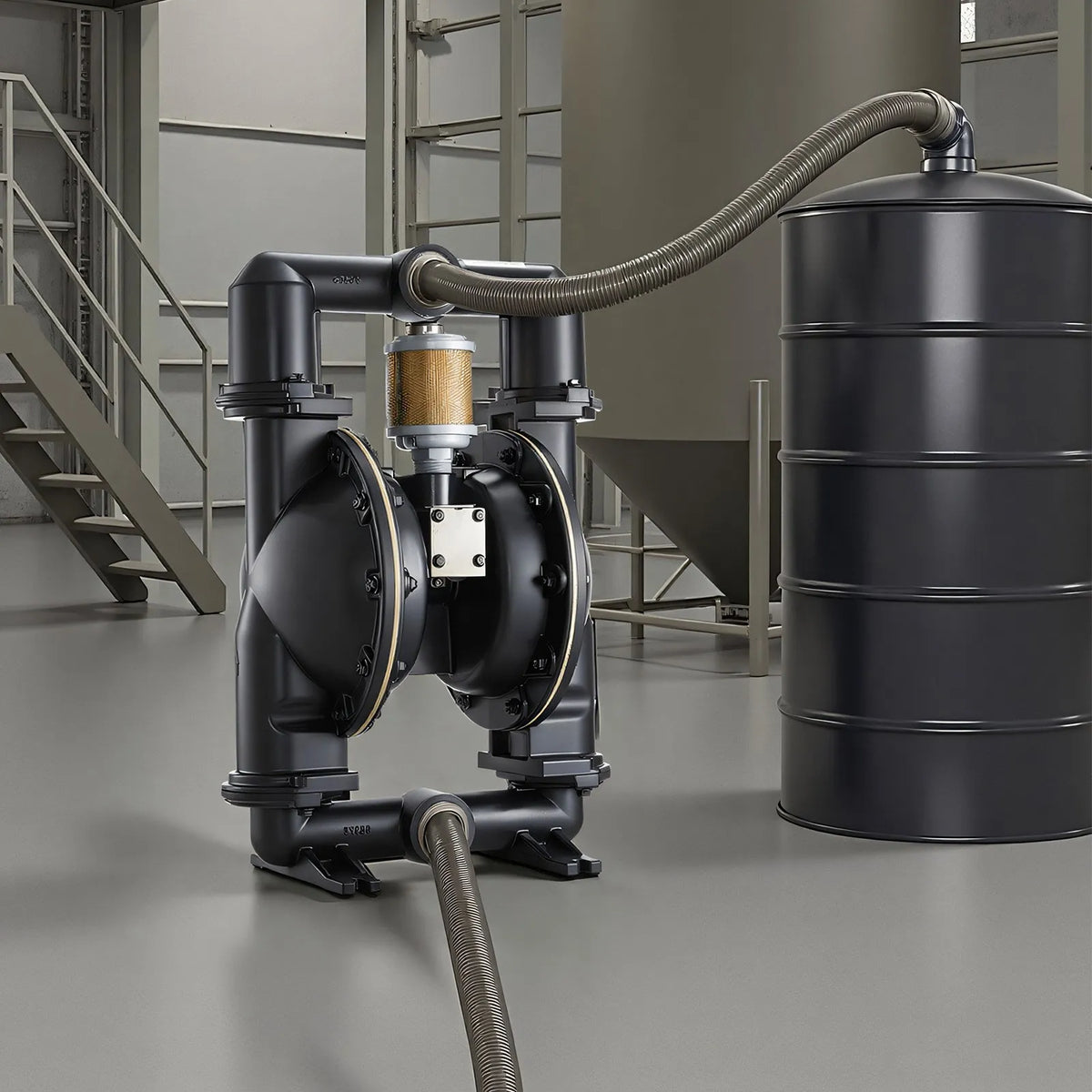 VEVOR Pneumatic Double Diaphragm Pump, Max. 598 l/min, Standard Inlet and Outlet, Aluminium Alloy Body, Dual Diaphragms, Suitable for Diesel, Lubricants, Kerosene and Petrol