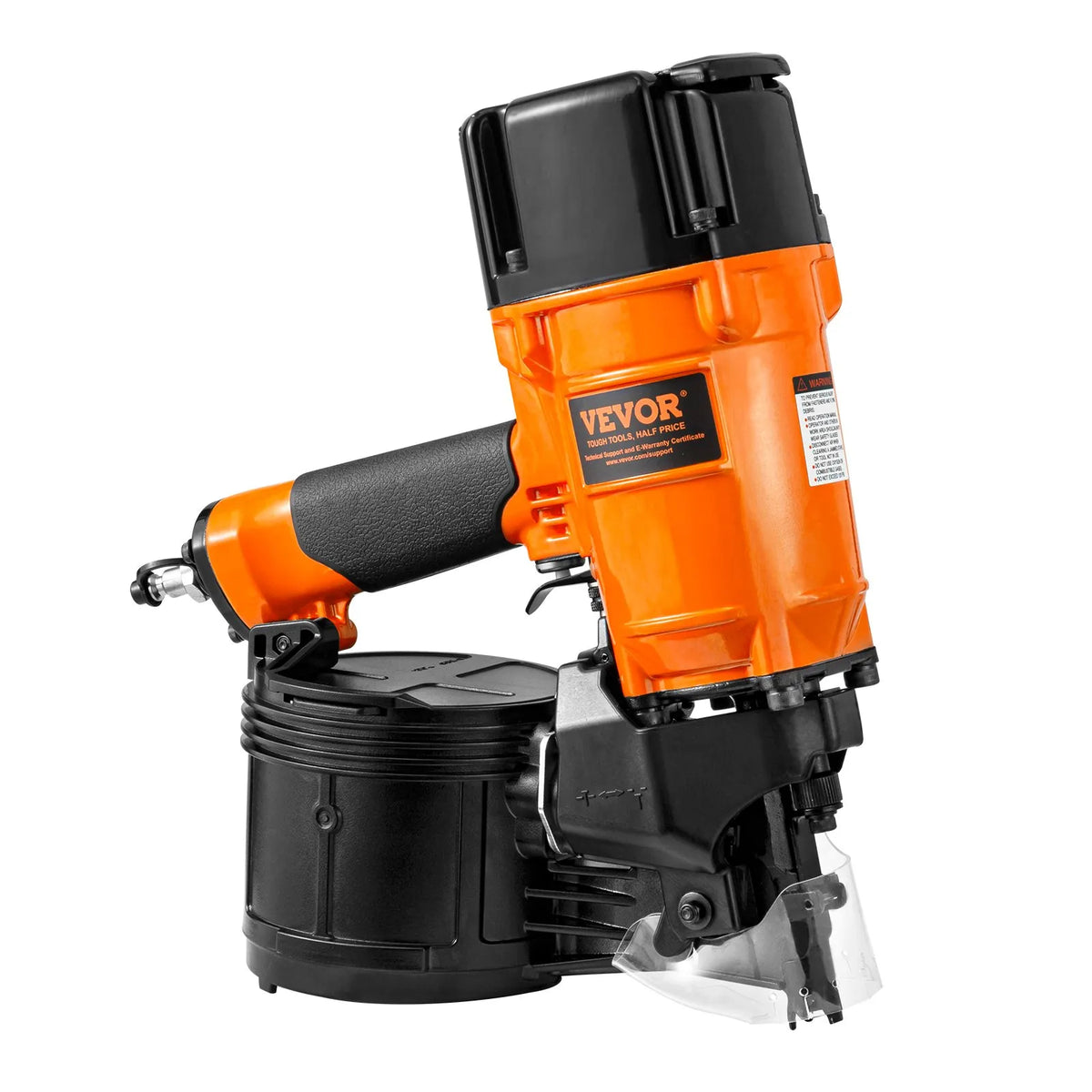 VEVOR Pneumatic Coil Roofing Nailer CN83N, 50–83 mm Nails, 15°, with Depth Adjustment