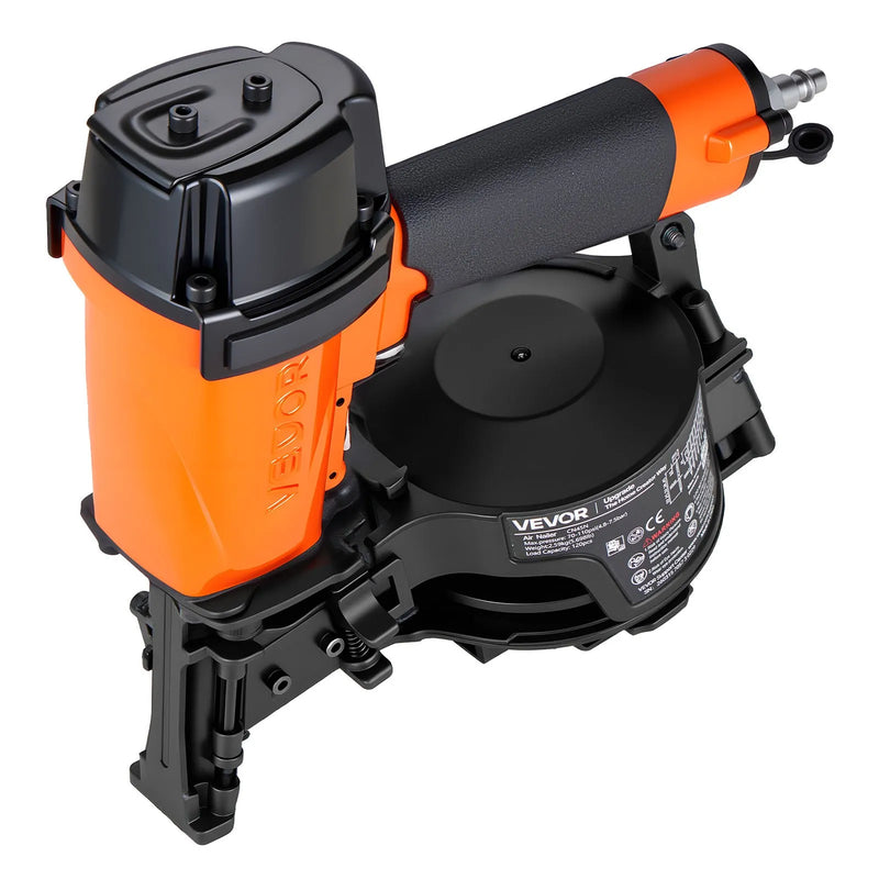 VEVOR profesionālā jumta naglu pistole CN45N, 19–45 mm, 15° pneimatiskā ruļļa naglotāja, 4–5 naglas sekundē, darba spiediens 4,8–7,5 bar, bitumena šindeļiem un jumta apšuvumam