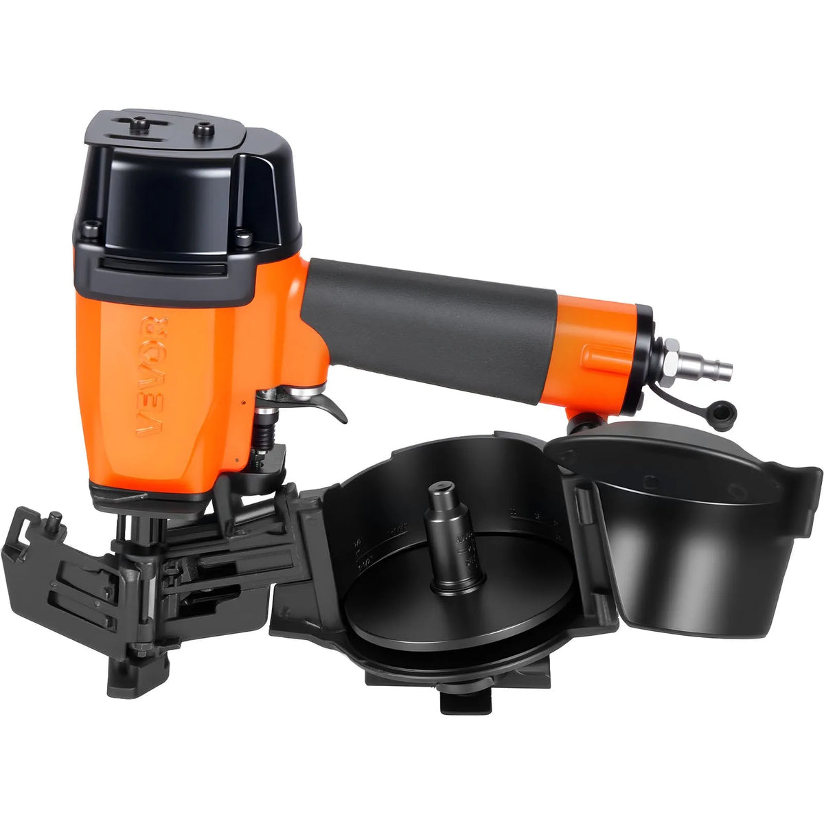 VEVOR Pneumatic Roofing Nailer CN45N, 19–45 mm Coil Nails, 15°, 4–5 Nails/s, for Bitumen Shingles