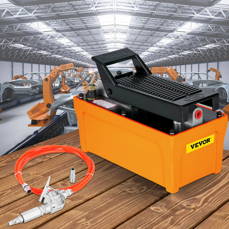 Hidrauliskā pneimatiskā kājas sūkņa sistēma ar šļūteni, darba spiediens 689 bar, piemērota hidrauliskajiem cilindriem un domkratiem, kājām darbināms modelis