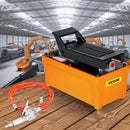 Hidrauliskā pneimatiskā kājas sūkņa sistēma ar šļūteni, darba spiediens 689 bar, piemērota hidrauliskajiem cilindriem un domkratiem, kājām darbināms modelis