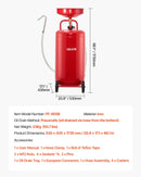 95 L pneimatiski darbināma eļļas noteces tvertne ar regulējamu piltuves augstumu, pārvietojama ar riteņiem, rūpnieciska šķidrumu un degvielas notecināšanas ierīce auto servisiem, sarkana