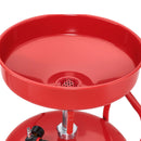 95 L pneimatiski darbināma eļļas noteces tvertne ar regulējamu piltuves augstumu, pārvietojama ar riteņiem, rūpnieciska šķidrumu un degvielas notecināšanas ierīce auto servisiem, sarkana