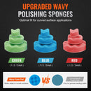 VEVOR mini pneimatiskā slīpmašīna, 2,5/5,1/7,6 cm ekscentriskā gaisa slīpmašīna ar 15000 apgr./min, pneimatiska pulēšanas un slīpēšanas ierīce auto virsbūves darbiem, 58 daļu komplekts ar viļņveida sūkļiem, smilšpapīru un vilnas pulēšanas disku