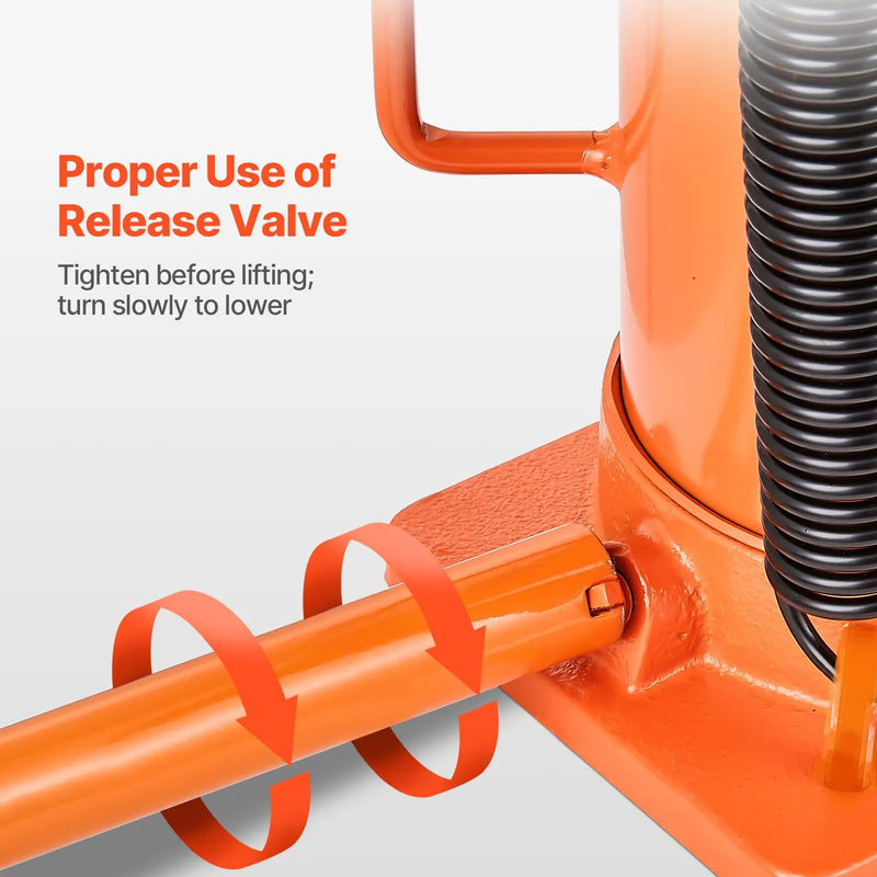 VEVOR pneimatiskais hidrauliskais pudeles domkrats 12 t ar pacelšanas diapazonu 265–505 mm, pneimatisks un manuāls pastiprinātas konstrukcijas metināts domkrats ar rokas sūkni, piemērots SUV, pikapiem, kravas automobiļiem un vieglo auto remontam, oranžs
