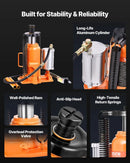 VEVOR pneimatiskais/hidrauliskais pudeles domkrats, celtspēja 20 t, pacelšanas diapazons 260–495 mm, pastiprinātas konstrukcijas metināts domkrats ar sūkni, paredzēts SUV, pikapiem, kravas auto, kemperiem un auto remontam, oranžs