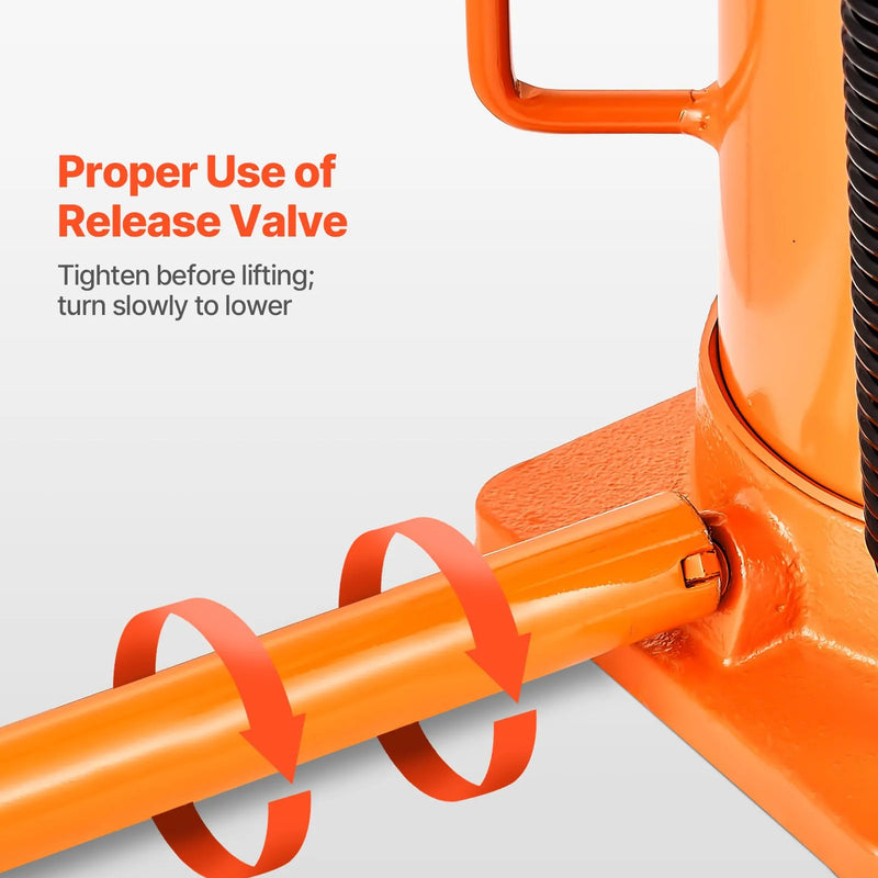 VEVOR pneimatiskais/hidrauliskais pudeles domkrats, celtspēja 20 t, pacelšanas diapazons 260–495 mm, pastiprinātas konstrukcijas metināts domkrats ar sūkni, paredzēts SUV, pikapiem, kravas auto, kemperiem un auto remontam, oranžs