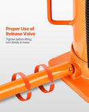 VEVOR pneimatiskais/hidrauliskais pudeles domkrats, celtspēja 20 t, pacelšanas diapazons 260–495 mm, pastiprinātas konstrukcijas metināts domkrats ar sūkni, paredzēts SUV, pikapiem, kravas auto, kemperiem un auto remontam, oranžs