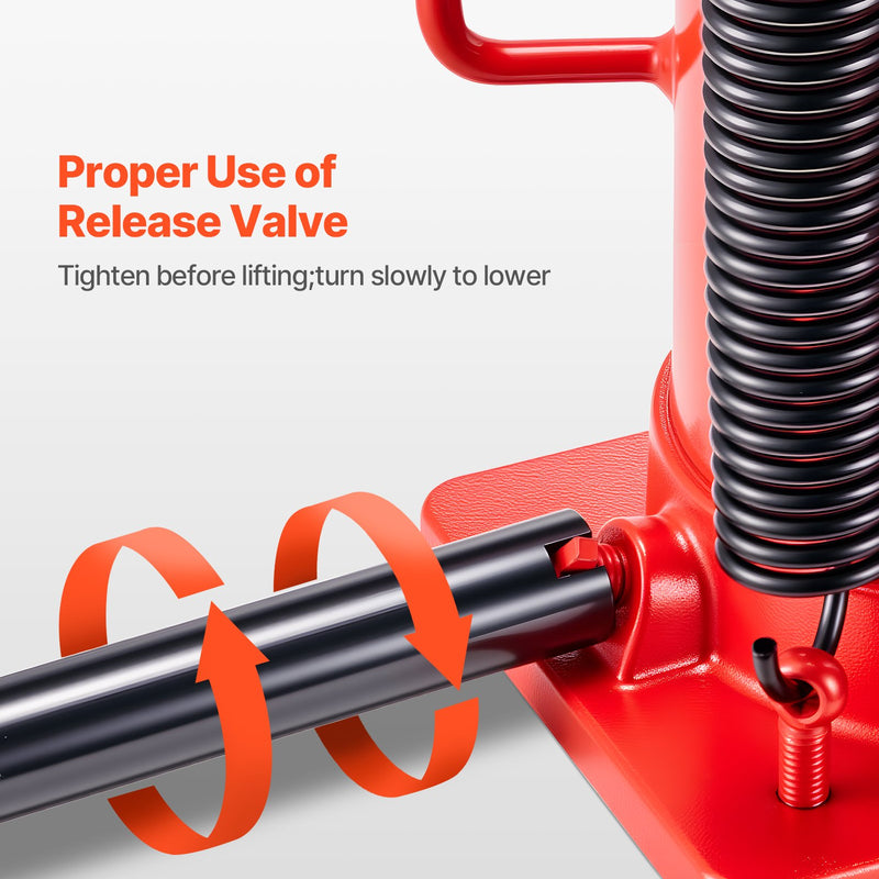 Gaisa hidrauliskais pudeļveida domkrats, 20 t, 260-495 mm, sarkans