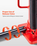 Gaisa hidrauliskais pudeļveida domkrats, 20 t, 260-495 mm, sarkans