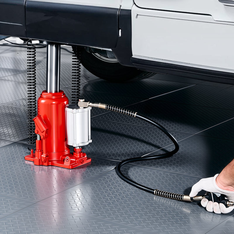 Gaisa hidrauliskais pudeļveida domkrats, 20 t, 260-495 mm, sarkans