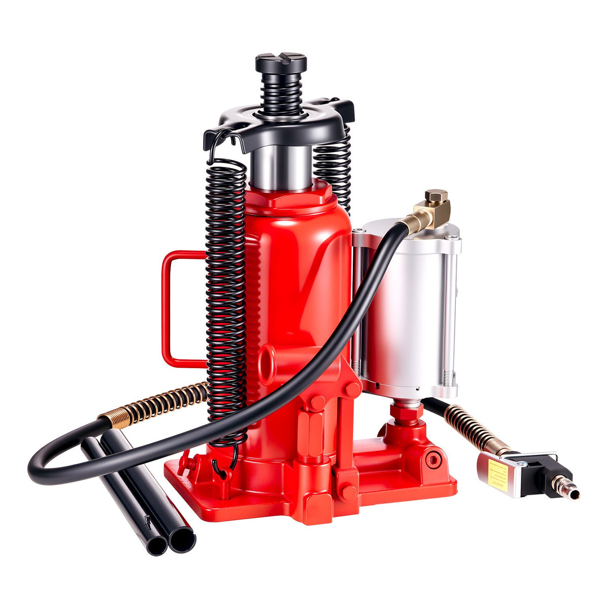 VEVOR Pneumatic and Hydraulic Bottle Jack, 20 t Lifting Capacity, Lifting Range 260–495 mm, Heavy-Duty Welded Construction with Pump, Suitable for Cars, Trucks, Campers and Building Lifting, Red