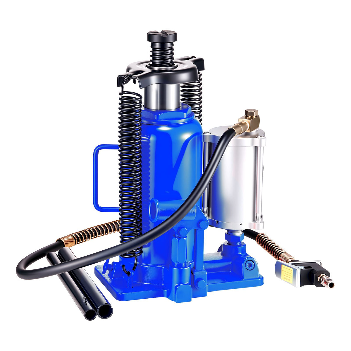 VEVOR Air Hydraulic Bottle Jack, 20 t, 260–495 mm, Pneumatic/Manual Heavy-Duty Welded Jack with Pump for Cars, Pickups, Trucks, Campers, SUVs, Auto Repair and House Lifting, Blue