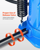 VEVOR pneimatiskais hidrauliskais pudeles domkrats 32 t, celšanas diapazons 255–415 mm, pneimatisks/manuāls smagas slodzes metināts domkrats ar sūkni SUV, pikapiem, kravas auto un auto remontam, zils