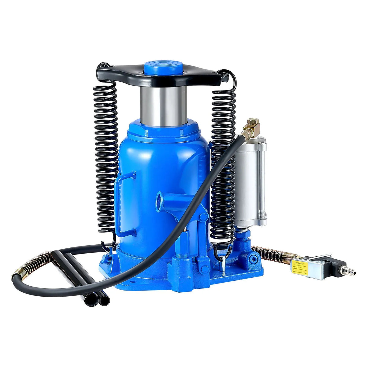 VEVOR Pneumatic Hydraulic Bottle Jack 32 t, Lifting Range 255–415 mm, Pneumatic/Manual Heavy-Duty Welded Jack with Pump for SUV, Pickup, Truck and Car Repair, Blue