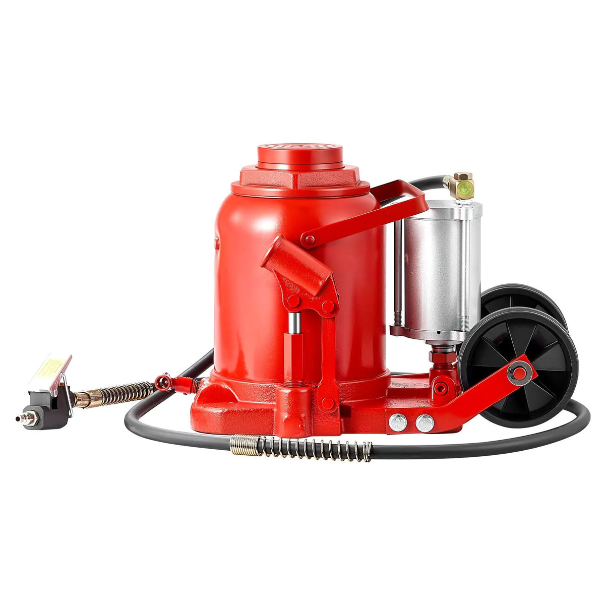 VEVOR Pneumatic Hydraulic Bottle Jack 50 t, Lifting Range 265–410 mm, Pneumatic/Manual Heavy-Duty Welded Jack with Pump for SUV, Pickup, Truck and Car Repair, Red