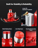 VEVOR pneimatiskais hidrauliskais pudeles domkrats 50 t, celšanas diapazons 265–410 mm, pneimatisks/manuāls smagas slodzes metināts domkrats ar sūkni SUV, pikapiem, kravas auto un auto remontam, sarkans