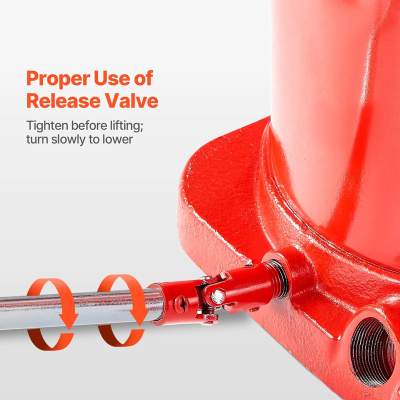 VEVOR pneimatiskais hidrauliskais pudeles domkrats 50 t, celšanas diapazons 265–410 mm, pneimatisks/manuāls smagas slodzes metināts domkrats ar sūkni SUV, pikapiem, kravas auto un auto remontam, sarkans